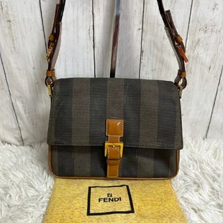 フェンディ(FENDI)のFENDI ペカン柄　ワンショルダーバッグ　ブラウン　ゴールド　ロゴ　保管袋(ショルダーバッグ)