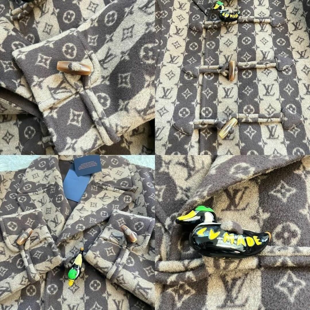 LOUIS VUITTON(ルイヴィトン)の新品 ヴィトン ニゴ モノグラム トランクストライプクロップド ピーコート　50 メンズのジャケット/アウター(ピーコート)の商品写真