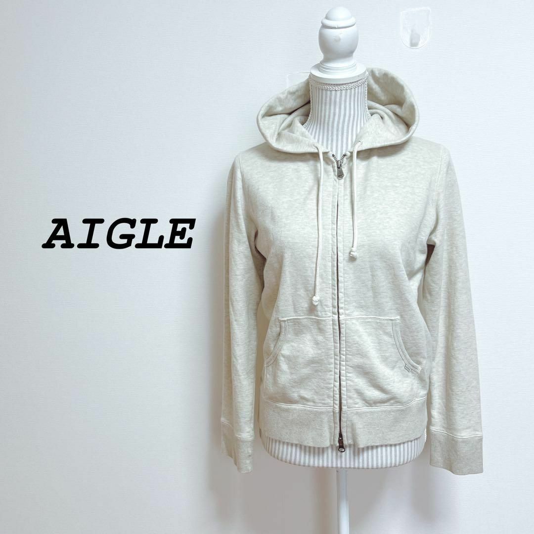 AIGLE(エーグル)のエーグル　ジップアップパーカー【M】アウトドア　カジュアル　シンプル　無地 レディースのトップス(パーカー)の商品写真