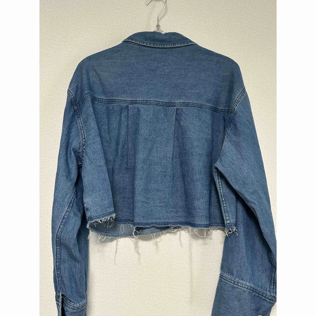 LOWRYS FARM(ローリーズファーム)のデニムシャツ ブラウス デニム ショートシャツ ローリーズファーム ブルー メンズのトップス(シャツ)の商品写真