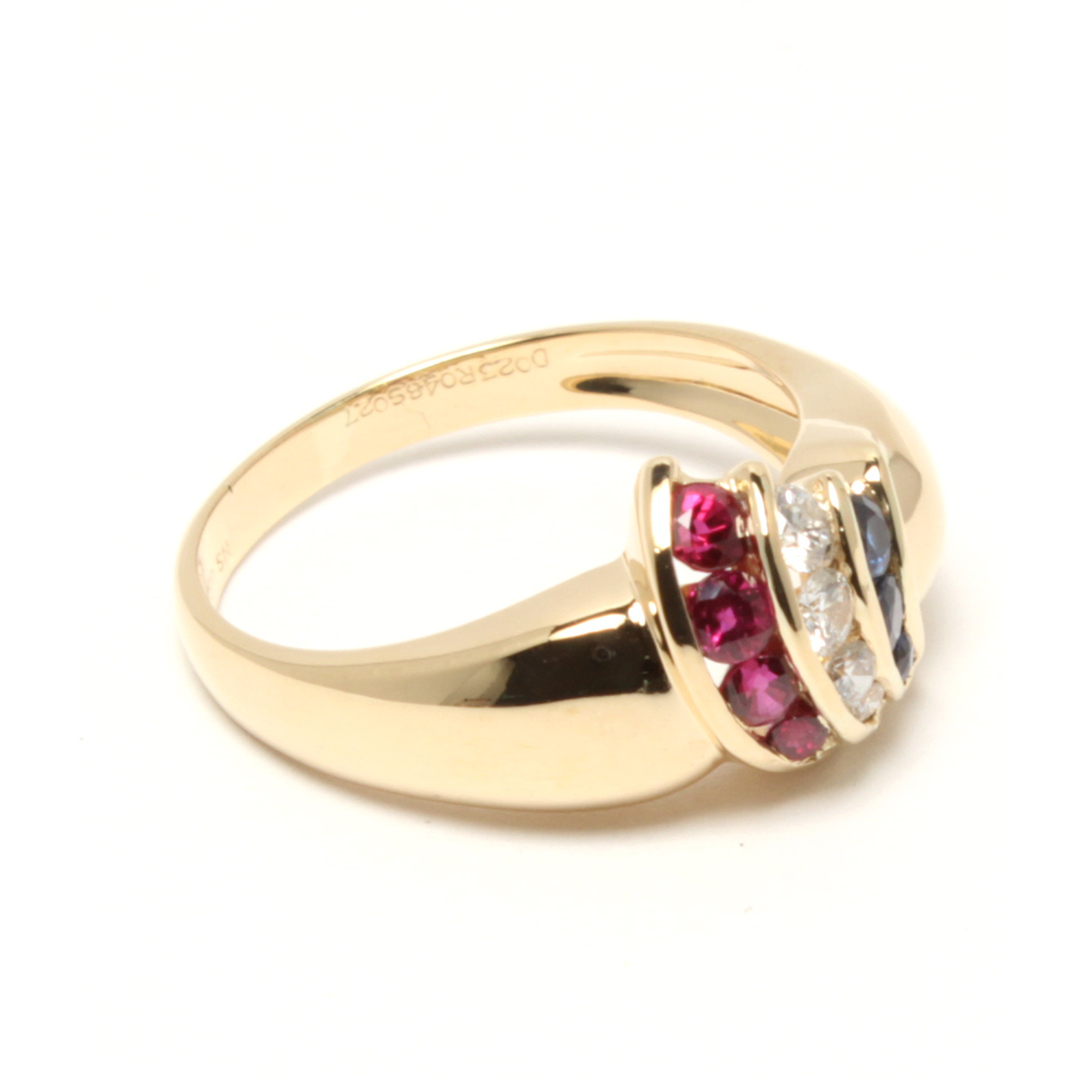 美品  リング 指輪 ダイヤ 0.23ct ルビー 0 レディースのアクセサリー(リング(指輪))の商品写真
