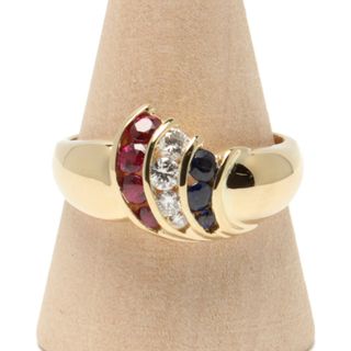 美品  リング 指輪 ダイヤ 0.23ct ルビー 0(リング(指輪))