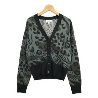 ケンゾー(KENZO)の美品 ケンゾー KENZO ニットカーディガン レオパード柄 レディース S(カーディガン)