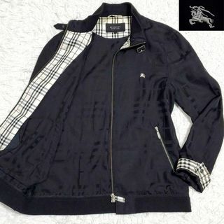 バーバリーブラックレーベル(BURBERRY BLACK LABEL)の極美品 L バーバリーブラックレーベル シャドーチェック ジャケット 黒(ブルゾン)