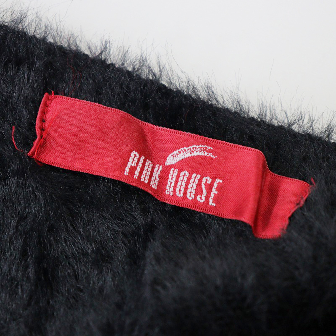 PINK HOUSE(ピンクハウス)の2020AW ピンクハウス PINK HOUSE シャギーニットリボンカーディガン/ブラック 羽織り トップス【2400013755504】 レディースのトップス(カーディガン)の商品写真