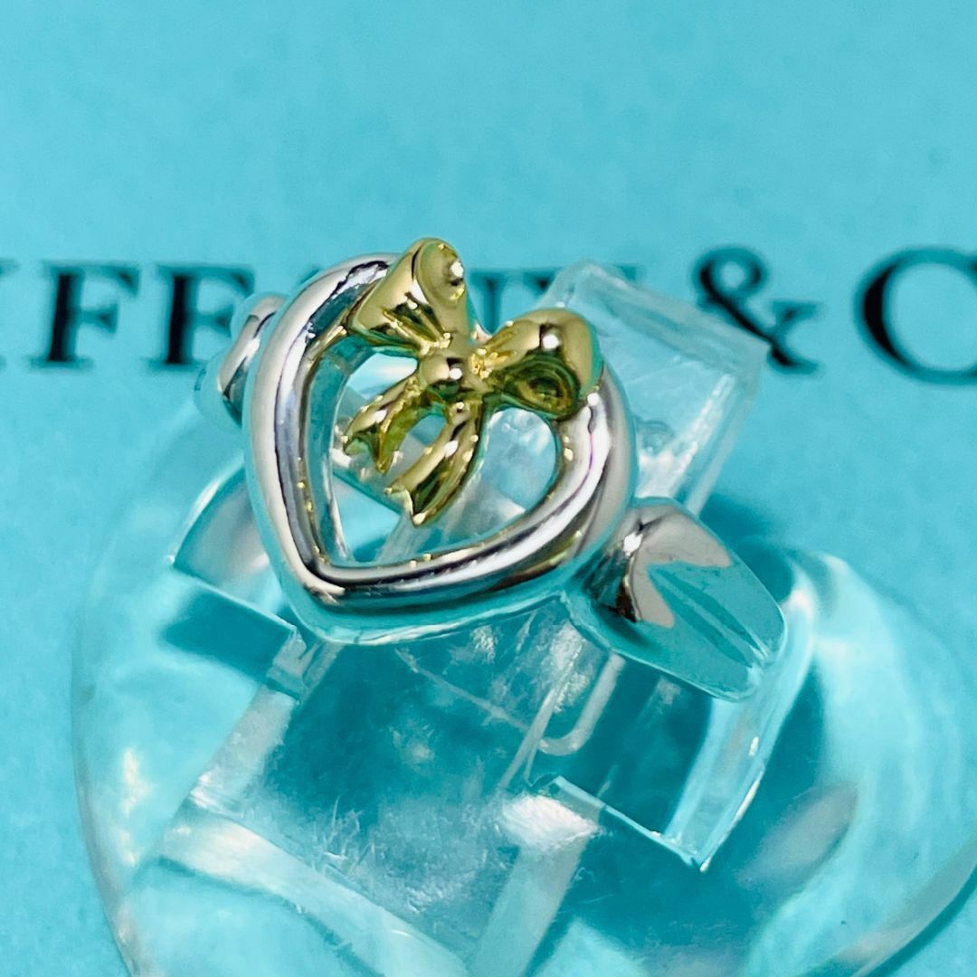 Tiffany & Co.(ティファニー)のティファニー オープンハート コンビ リング シルバー ゴールド750 ★715 レディースのアクセサリー(リング(指輪))の商品写真