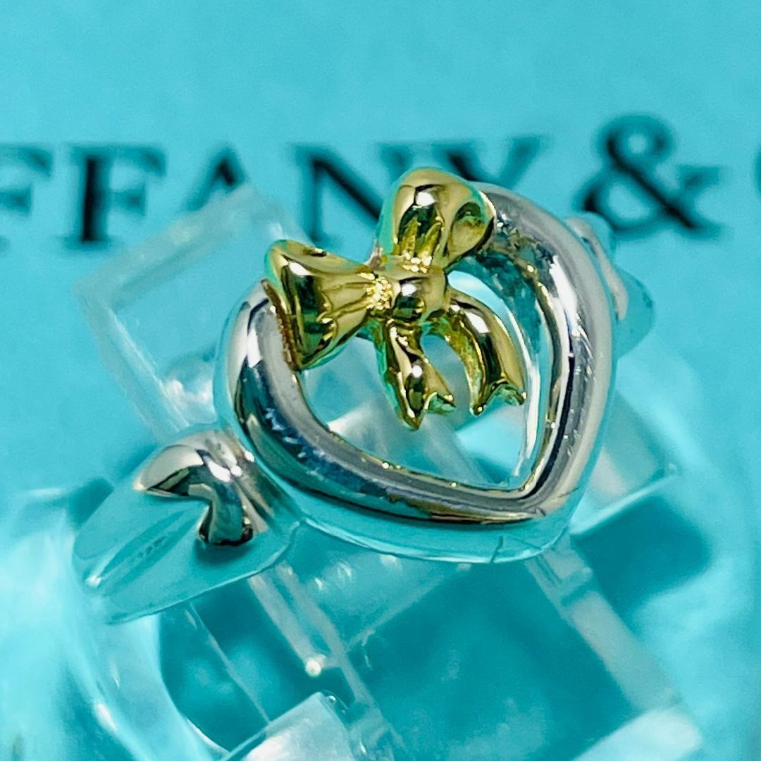 Tiffany & Co.(ティファニー)のティファニー オープンハート コンビ リング シルバー ゴールド750 ★715 レディースのアクセサリー(リング(指輪))の商品写真