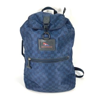 ルイヴィトン(LOUIS VUITTON)のルイヴィトン LOUIS VUITTON オストロ N41252 ダミエチャレンジ LVCUP バックパック カバン リュックサック ナイロン/レザー ネイビー(バッグパック/リュック)