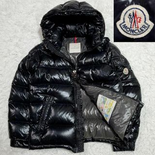 モンクレール(MONCLER)の極美品 S モンクレール マヤ ダウンジャケット 黒 DISTタグ フード ロゴ(ダウンジャケット)