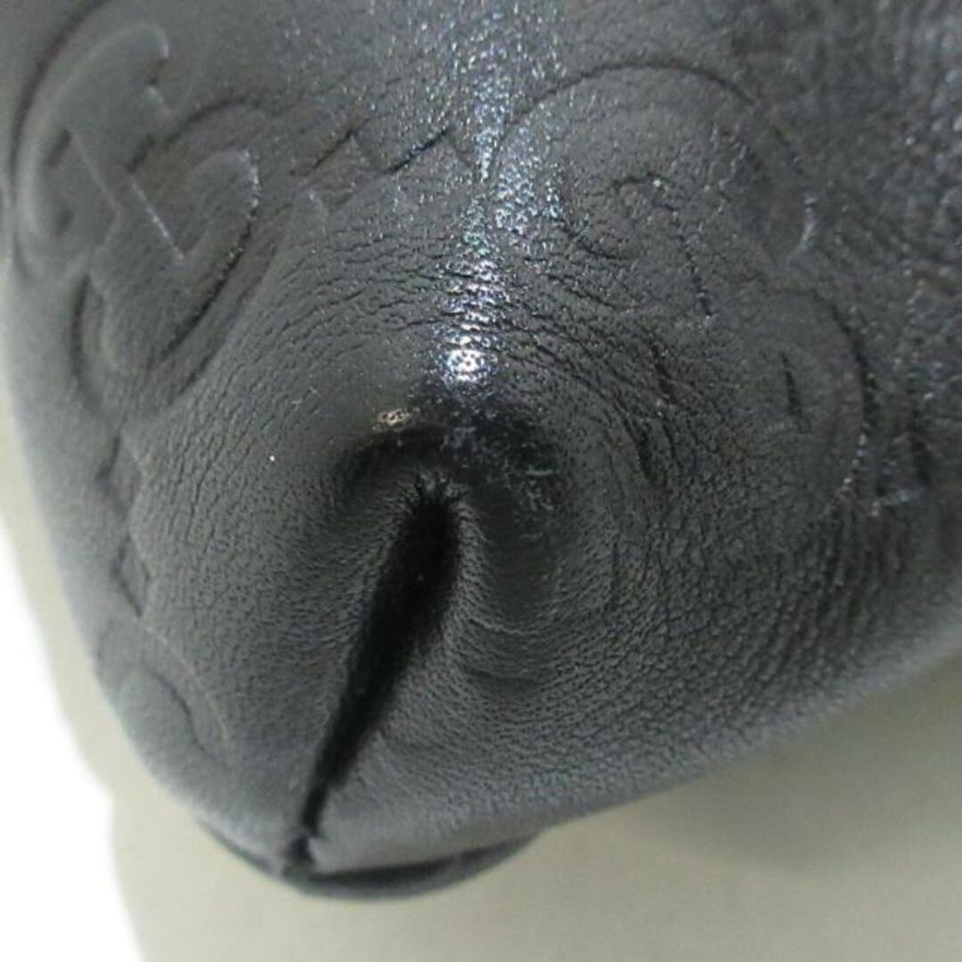 Gucci(グッチ)のGUCCI(グッチ) ウエストポーチ シマライン 162916 黒 レザー レディースのバッグ(ボディバッグ/ウエストポーチ)の商品写真