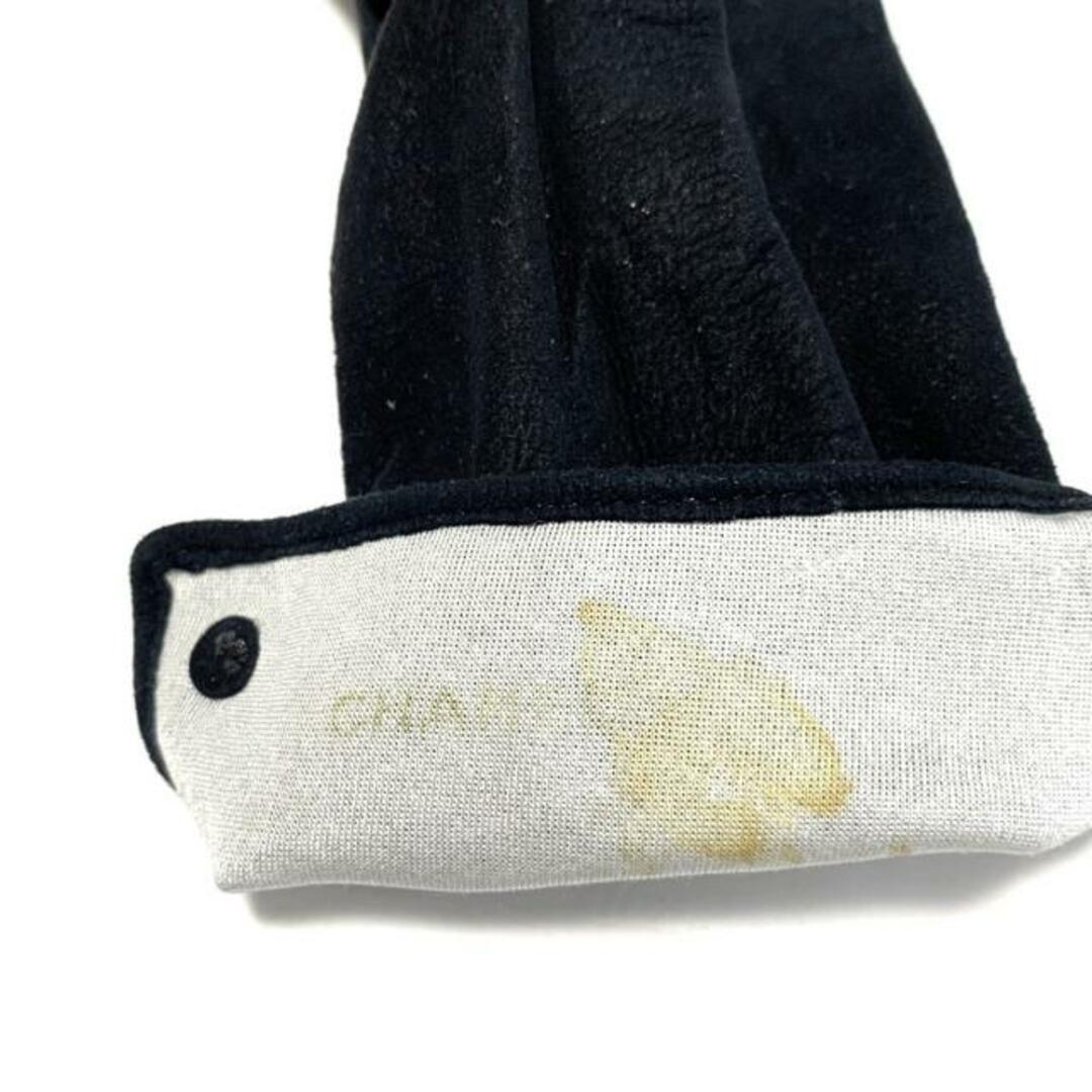 CHANEL(シャネル)のCHANEL(シャネル) 手袋 レディース 黒×ゴールド レザー×金属素材 レディースのファッション小物(手袋)の商品写真