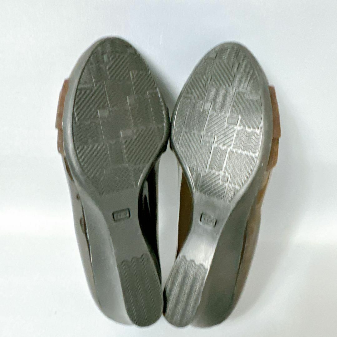 UNITED COLORS OF BENETTON.(ユナイテッドカラーズオブベネトン)のBENETTON ベネトン　パンプス　エナメル　リボン　21.0cm ブラウン レディースの靴/シューズ(バレエシューズ)の商品写真