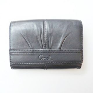 コーチ(COACH)のCOACH(コーチ) 2つ折り財布 - 黒 レザー(財布)