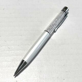 スワロフスキー(SWAROVSKI)のSWAROVSKI(スワロフスキー) ボールペン - 白×クリア×シルバー インクあり(黒) 金属素材×スワロフスキークリスタル(ペン/マーカー)