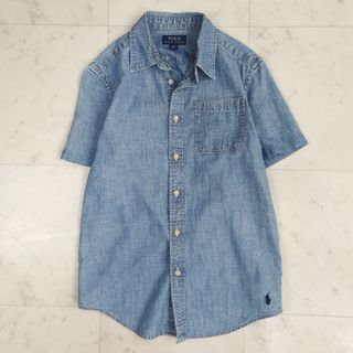 ポロラルフローレン(POLO RALPH LAUREN)の美品♪ ポロラルフローレン 半袖 デニムシャツ ロゴ刺繍 インド製(シャツ/ブラウス(長袖/七分))