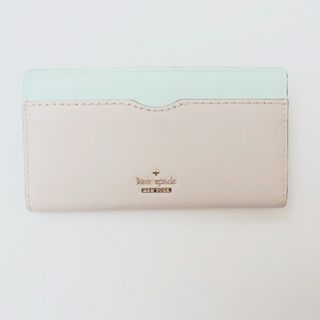 ケイトスペードニューヨーク(kate spade new york)のKate spade(ケイトスペード) 長財布 - PWRU6123 グレーベージュ×ライトグリーン レザー(財布)