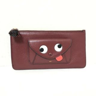 アニヤハインドマーチ(ANYA HINDMARCH)のAnya Hindmarch(アニヤハインドマーチ) 長財布美品  ザニー ボルドー×白×マルチ レザー(財布)