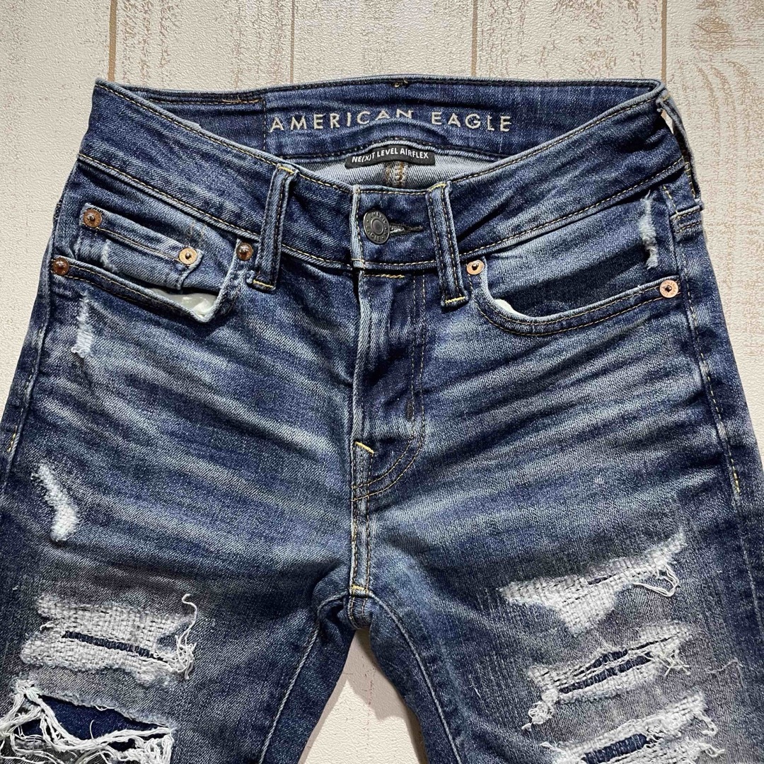 American Eagle(アメリカンイーグル)の【AMERICAN EAGLE】アメリカンイーグル ダメージ加工 スキニーデニム メンズのパンツ(デニム/ジーンズ)の商品写真