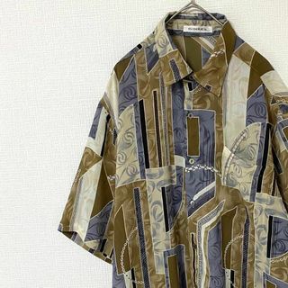 ナチュラルヴィンテージ(natuRAL vintage)のシャツ 半袖 アート モザイク 総柄 Lヴィンテージ(シャツ)