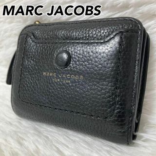 マークジェイコブス(MARC JACOBS)の美品✨マークジェイコブス　二つ折り財布　ブラック　レザー(財布)