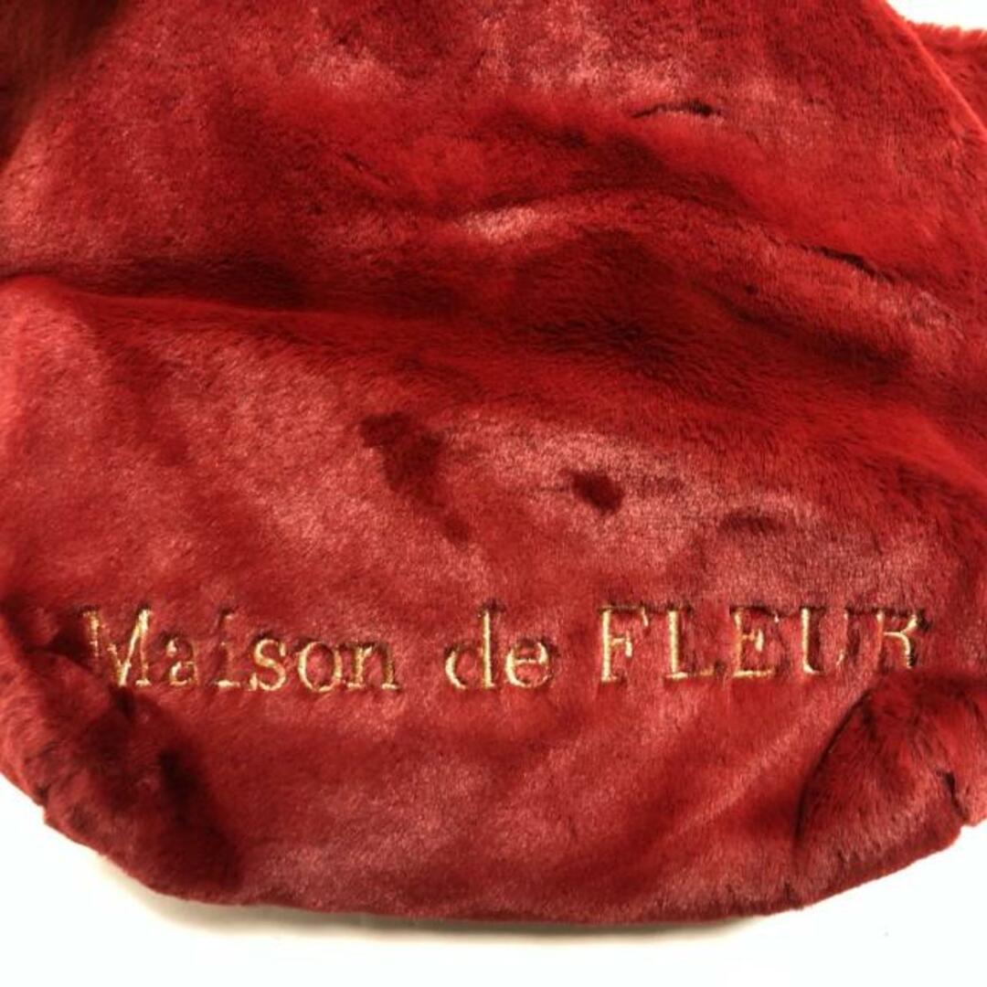 Maison de FLEUR(メゾンドフルール)のMaison de FLEUR(メゾンドフルール) トートバッグ美品  - レッド フリル フェイクファー×ポリエステル レディースのバッグ(トートバッグ)の商品写真