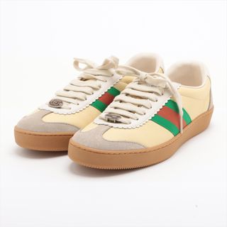 グッチ(Gucci)のグッチ シェリーライン スエード×レザー 37 1/2 イエロー レディー(スニーカー)