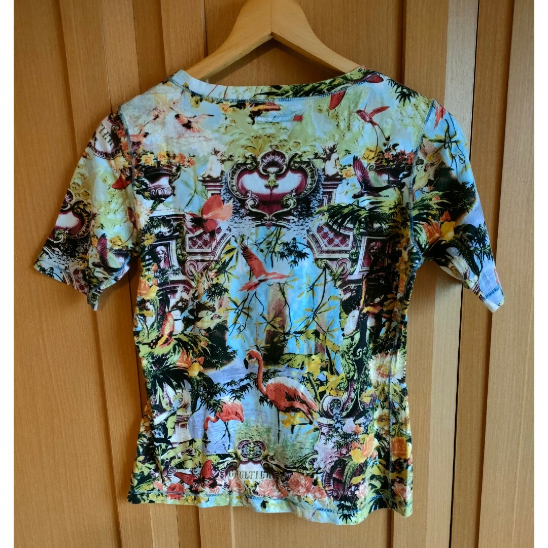 Jean-Paul GAULTIER(ジャンポールゴルチエ)の希少 ジャン＝ポールゴルティエ フラミンゴ 綿 Tシャツ オンワード樫山 レディースのトップス(Tシャツ(半袖/袖なし))の商品写真