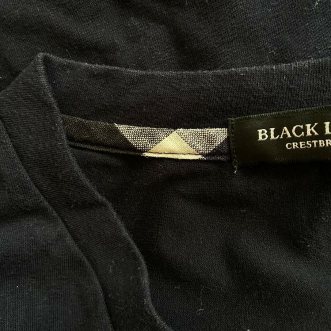 BLACK LABEL CRESTBRIDGE(ブラックレーベルクレストブリッジ)のBLACK LABEL CRESTBRIDGE(ブラックレーベルクレストブリッジ) 半袖Tシャツ サイズM メンズ - 黒×白 Vネック/チェック柄 メンズのトップス(Tシャツ/カットソー(半袖/袖なし))の商品写真