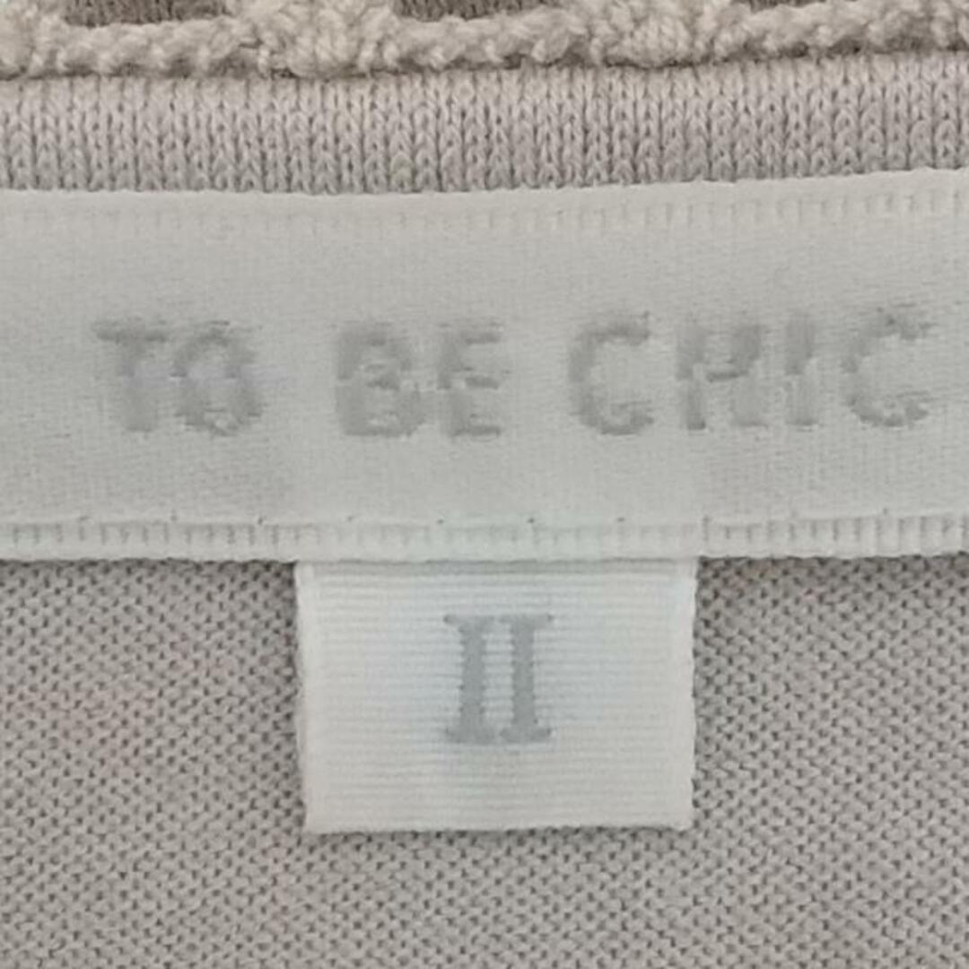 TO BE CHIC(トゥービーシック)のTO BE CHIC(トゥービーシック) チュニック サイズ2 M レディース美品  - ベージュ×グレーベージュ クルーネック/ノースリーブ/レース レディースのトップス(チュニック)の商品写真