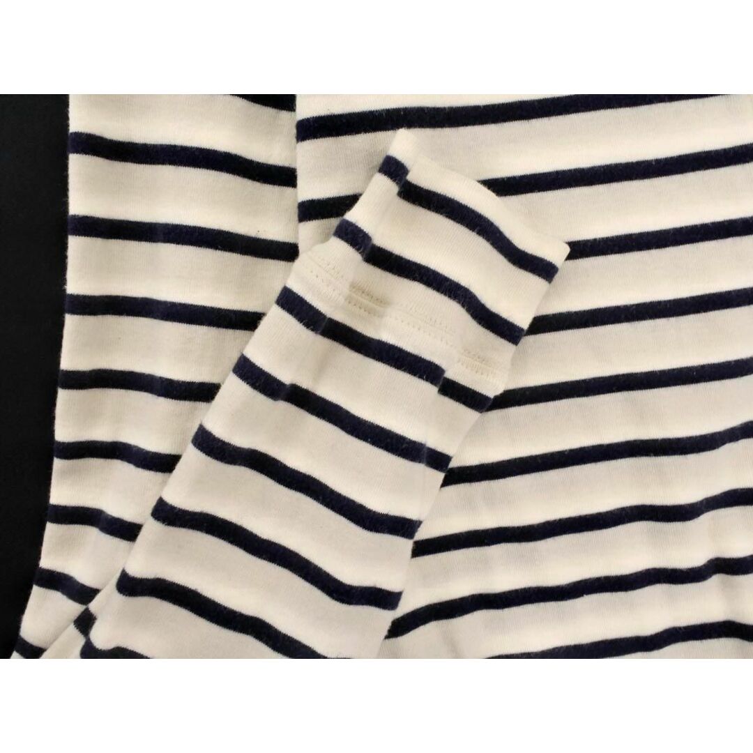 PETIT BATEAU(プチバトー)のPETIT BATEAU プチバトー ボーダー カーディガン sizeS/アイボリーｘ紺 ◇■ レディース レディースのトップス(カーディガン)の商品写真