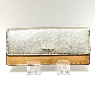 コーチ(COACH)のCOACH(コーチ) 長財布 - ゴールド×ブラウン レザー(財布)