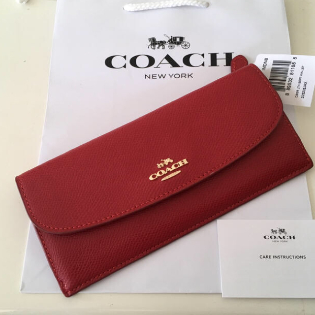 COACH(コーチ)の【2017新作】COACH 長財布 レッド レディースのファッション小物(財布)の商品写真