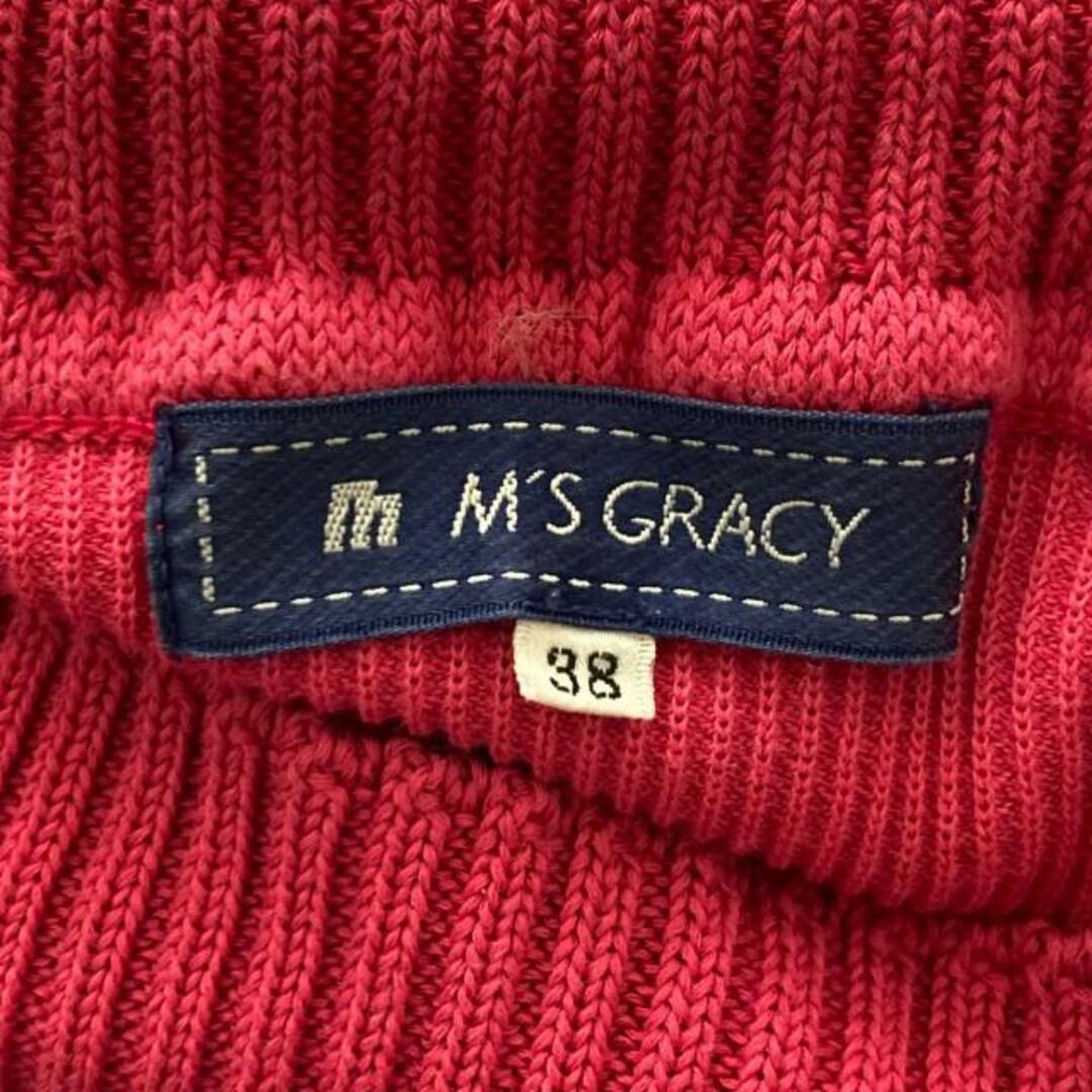 M'S GRACY(エムズグレイシー)のM'S GRACY(エムズグレイシー) 半袖セーター サイズ38 M レディース - ピンク タートルネック/コサージュ付き レディースのトップス(ニット/セーター)の商品写真