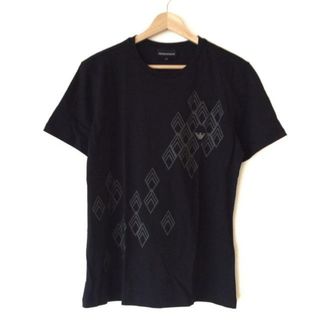 エンポリオアルマーニ(Emporio Armani)のEMPORIOARMANI(エンポリオアルマーニ) 半袖Tシャツ サイズM メンズ美品  - 黒×グレー クルーネック(Tシャツ/カットソー(半袖/袖なし))