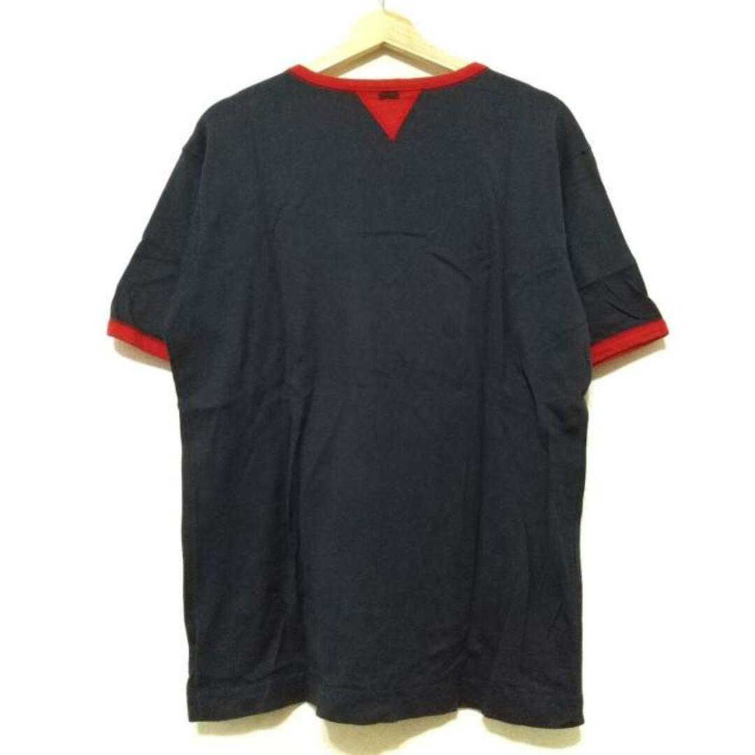 Papas(パパス) 半袖Tシャツ サイズS メンズ - ネイビー×レッド クルーネック メンズのトップス(Tシャツ/カットソー(半袖/袖なし))の商品写真