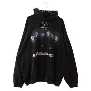 バレンシアガ(Balenciaga)のBALENCIAGA バレンシアガ 21SS RAMMSTEIN Boxy Hoodie ラムシュタイン プリント スウェット パーカー ブラック 651799 TLV53(パーカー)