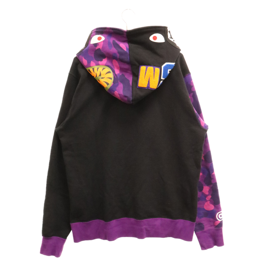 A BATHING APE(アベイシングエイプ)のA BATHING APE アベイシングエイプ CAMO SHARK FULL ZIP HOODIE フル ジップ カモ シャーク スウェット パーカー パープル/ブラック 001ZPJ801010M メンズのトップス(パーカー)の商品写真