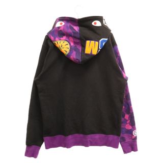 アベイシングエイプ(A BATHING APE)のA BATHING APE アベイシングエイプ CAMO SHARK FULL ZIP HOODIE フル ジップ カモ シャーク スウェット パーカー パープル/ブラック 001ZPJ801010M(パーカー)