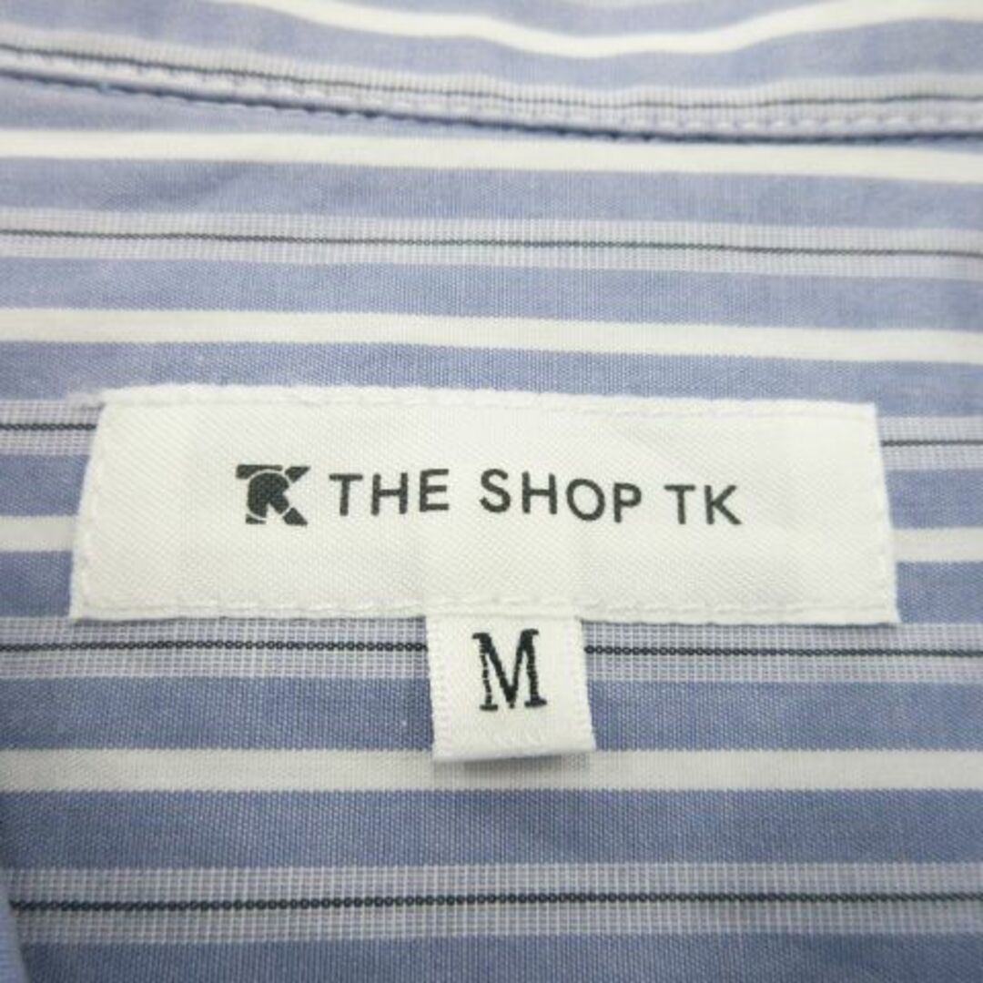 THE SHOP TK(ザショップティーケー)のザショップティーケー シャツジャケット ストライプ M 青 231121MN1R メンズのトップス(シャツ)の商品写真