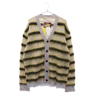 マルニ(Marni)のMARNI マルニ 23AW L/SV-NECK MOHAIR CARDHIGAN CDMG0051Q0UFU107 ボーダーモヘアニットカーディガン セーター マルチ(カーディガン)