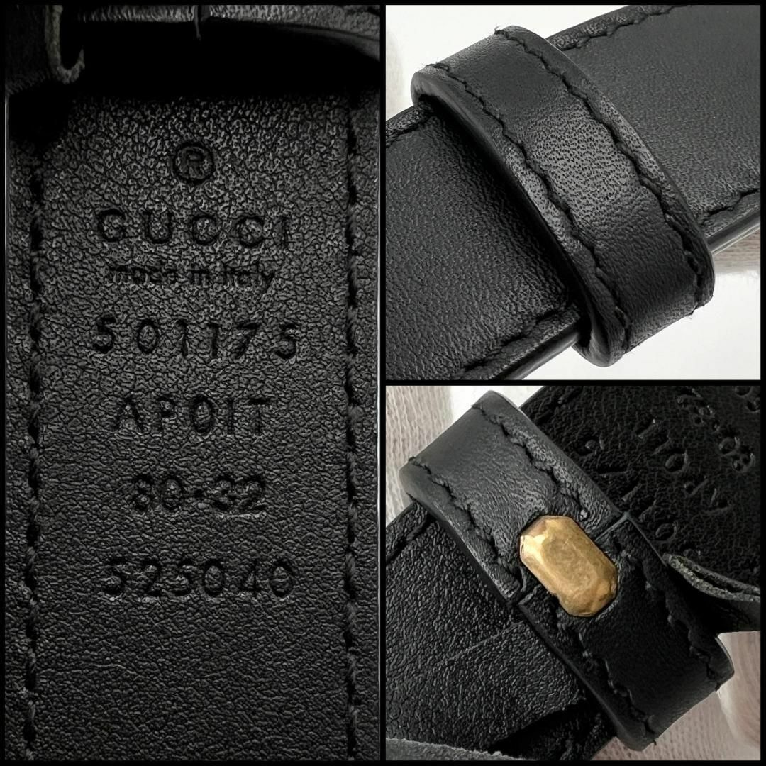 Gucci(グッチ)の【75-85cm・超美品】グッチ　レディース　ベルト　GG　クリスタル　レザー レディースのファッション小物(ベルト)の商品写真