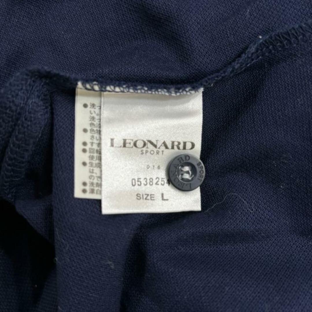 LEONARD SPORT(レオナールスポーツ) 半袖ポロシャツ サイズL レディース美品  - ダークネイビー×グリーン×マルチ 花柄 レディースのトップス(ポロシャツ)の商品写真