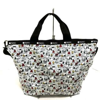 レスポートサック(LeSportsac)のLESPORTSAC(レスポートサック) トートバッグ美品  DELUXE EASY CARRY TOTE 4360 白×マルチ PEANUTS/2way/スヌーピー＆ウッドストック レスポナイロン(トートバッグ)