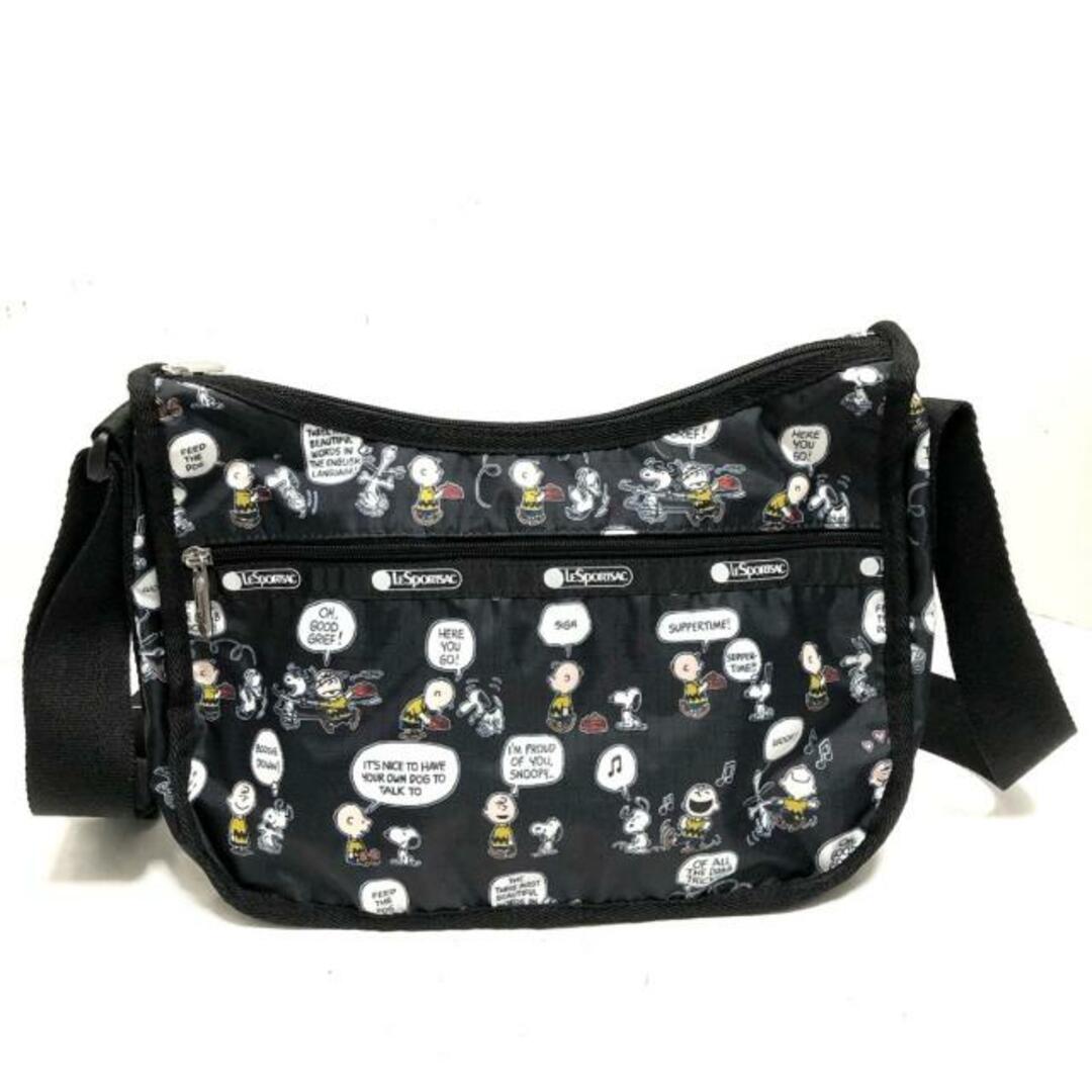 LESPORTSAC(レスポートサック) ショルダーバッグ美品 CLASSIC HOBO 7520 黒×マルチ ピーナッツパルズ/PEANUTS レスポナイロン