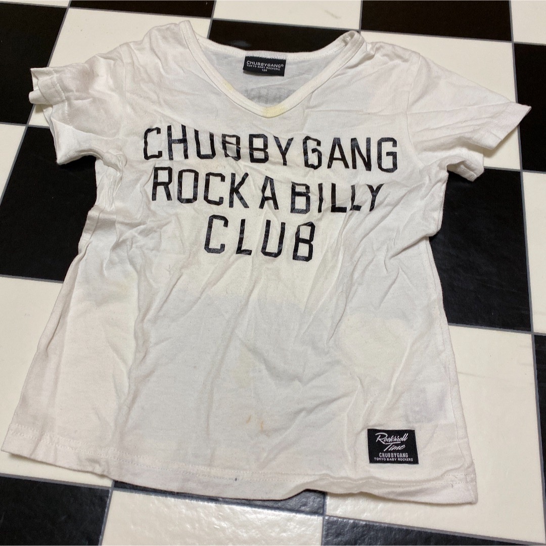 CHUBBYGANG(チャビーギャング)のチャビーギャング 120 Tシャツ Vネック ホワイト キッズ/ベビー/マタニティのキッズ服男の子用(90cm~)(Tシャツ/カットソー)の商品写真