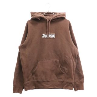 シュプリーム(Supreme)のSUPREME シュプリーム 19AW Bandana Box Logo Hooded Sweatshirt バンダナボックスロゴ プルオーバースウェットパーカー ブラウン(パーカー)