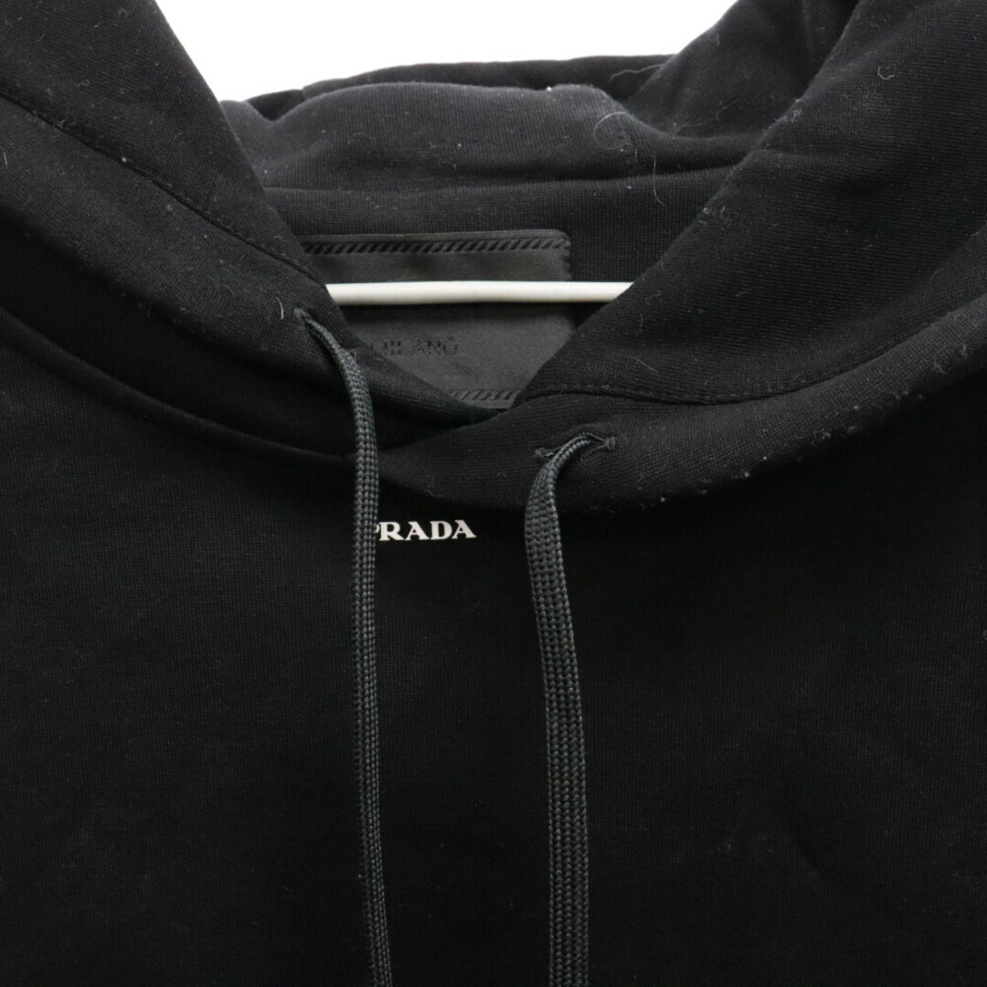 PRADA(プラダ)のPRADA プラダ 23SS テクニカルコットンフーディ プルオーバーパーカー ブラック UJL84A メンズのトップス(パーカー)の商品写真