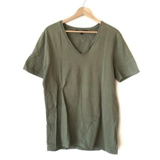 グッチ(Gucci)のGUCCI(グッチ) 半袖Tシャツ サイズL メンズ - カーキ Vネック(Tシャツ/カットソー(半袖/袖なし))