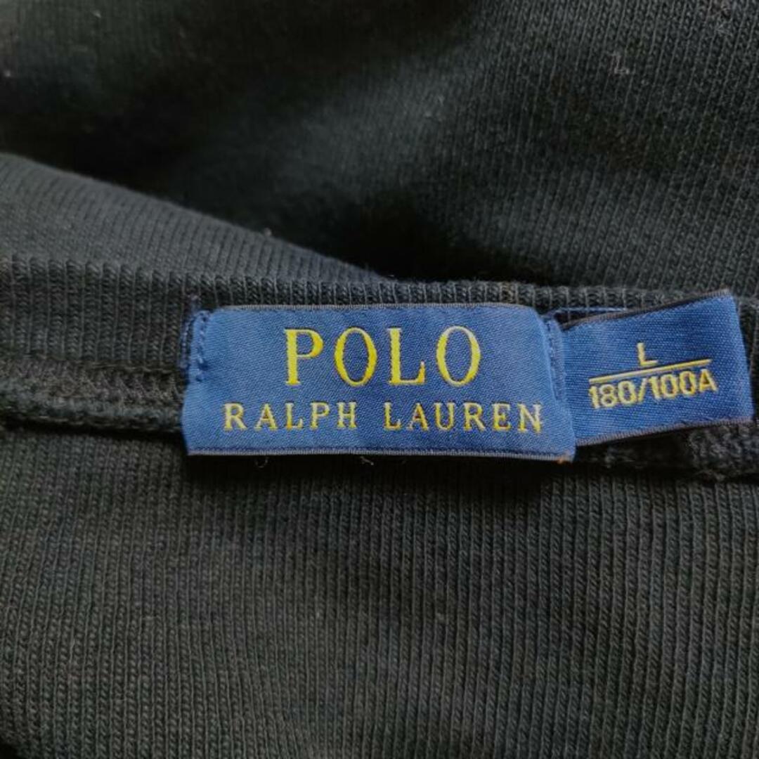 POLO RALPH LAUREN(ポロラルフローレン)のPOLObyRalphLauren(ポロラルフローレン) 長袖カットソー サイズL180/100Ａ メンズ - 黒 クルーネック/イヌ/ワッペン メンズのトップス(Tシャツ/カットソー(七分/長袖))の商品写真