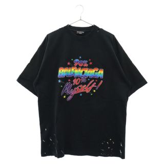 バレンシアガ(Balenciaga)のBALENCIAGA バレンシアガ ロゴプリント ダメージ加工 半袖 Tシャツ ブラック 641675 TMVH3(Tシャツ/カットソー(半袖/袖なし))